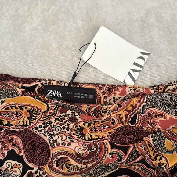 NWT! Zara Floral Paisley Print Wrap Tie Mini Skort size Medium - Picture 6 of 15